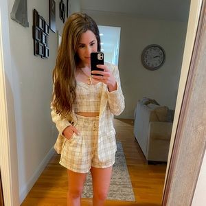 NWOT Tweed Plaid Matching Set with Blazer